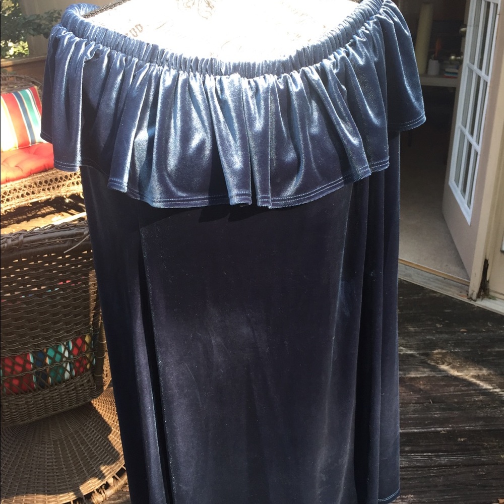 Kori women’s blue crushedvelvet dress no tag M fit